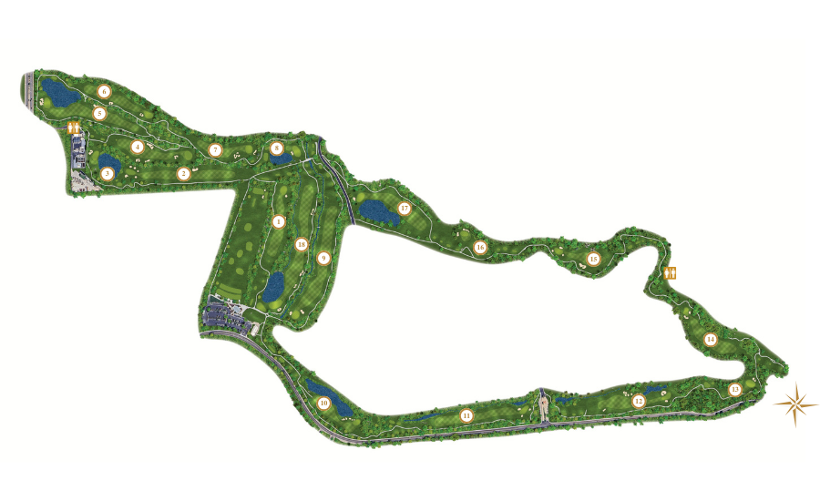 Course map of Native Oaks Golf Club